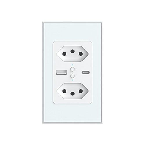 Brazil Zigbee Smart Wall Socket with USB A+C Brazil Zigbee Smart Wall Socket with USB A+C
