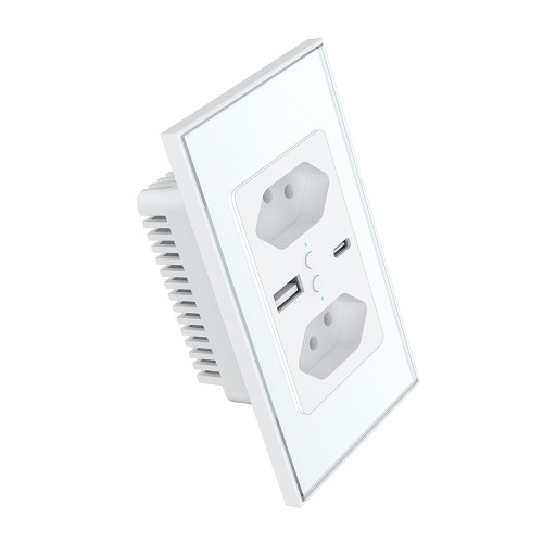 Brazil Zigbee Smart Wall Socket with USB A+C Brazil Zigbee Smart Wall Socket with USB A+C