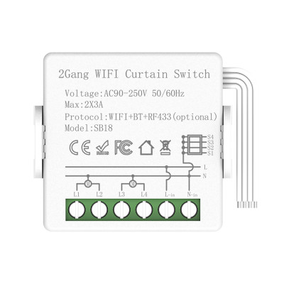 2 Gang WIFI Curtain Switch Module