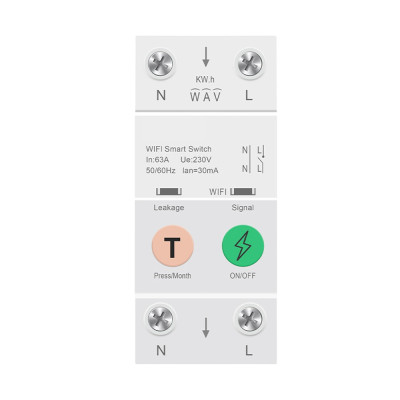 2P WiFi Smart RCBO Residual Current Circuit Breaker 