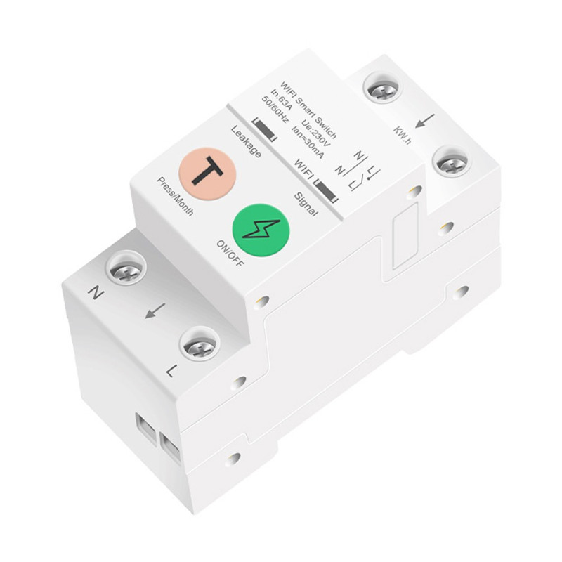 2P WiFi Smart RCBO Residual Current Circuit Breaker 