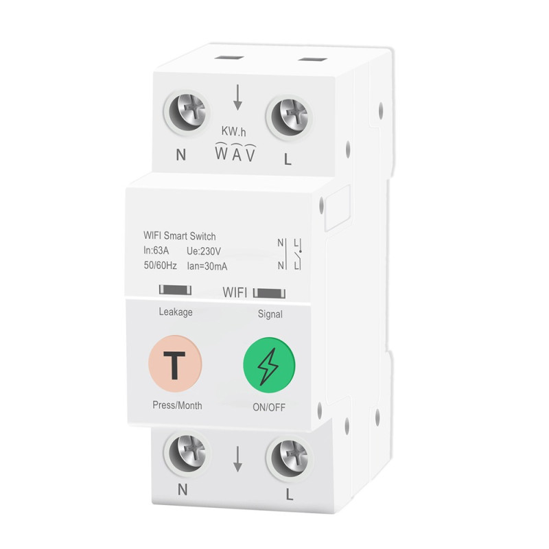 2P WiFi Smart RCBO Residual Current Circuit Breaker 