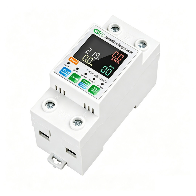 TOWO SM-SM10 2P Bidirectional PV Over-Under Voltage Smart Protector TOWO SM-SM10 2P 63A WiFi Over-Under Voltage Protector Bidirectional PV Energy Monitoring