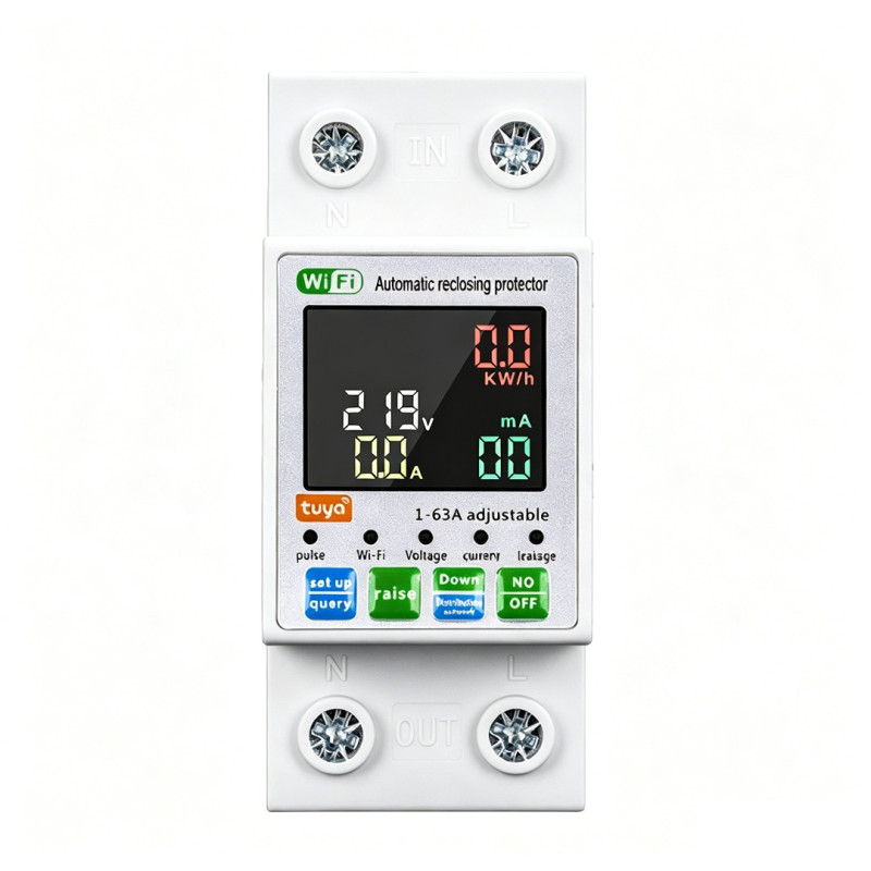 TOWO SM-SM10 2P Bidirectional PV Over-Under Voltage Smart Protector TOWO SM-SM10 2P 63A WiFi Over-Under Voltage Protector Bidirectional PV Energy Monitoring