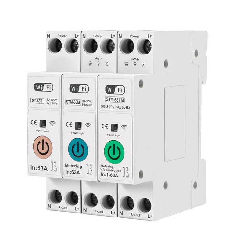63A WiFi Smart Circuit Breaker Rail Mounted TOWO 63A WiFi Rail-Mounted Smart Circuit Breaker